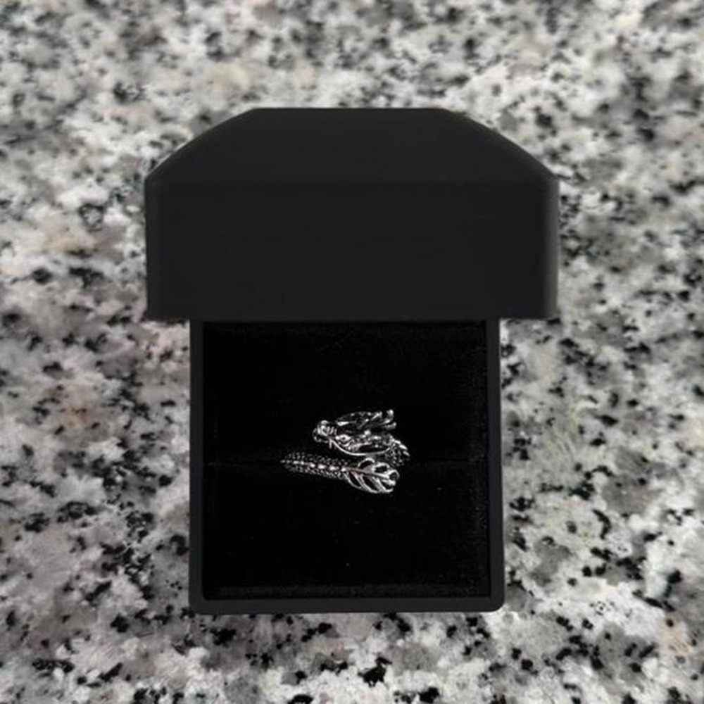 Silver Chrome Steel‎ Y2k Dragon Ring Brand New
